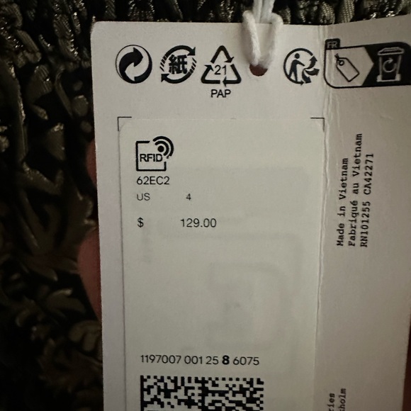 NWT & Other Stories Strappy Jacquard Top, size small - Picture 4 of 4